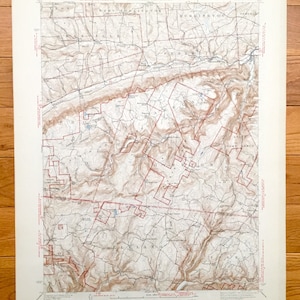 Antique Powell, Pennsylvanie Carte topographique de l’US Geological Survey de 1945 – Bradford, comté de Sullivan, Monroe, Towanda, Burlington, Franklin PA