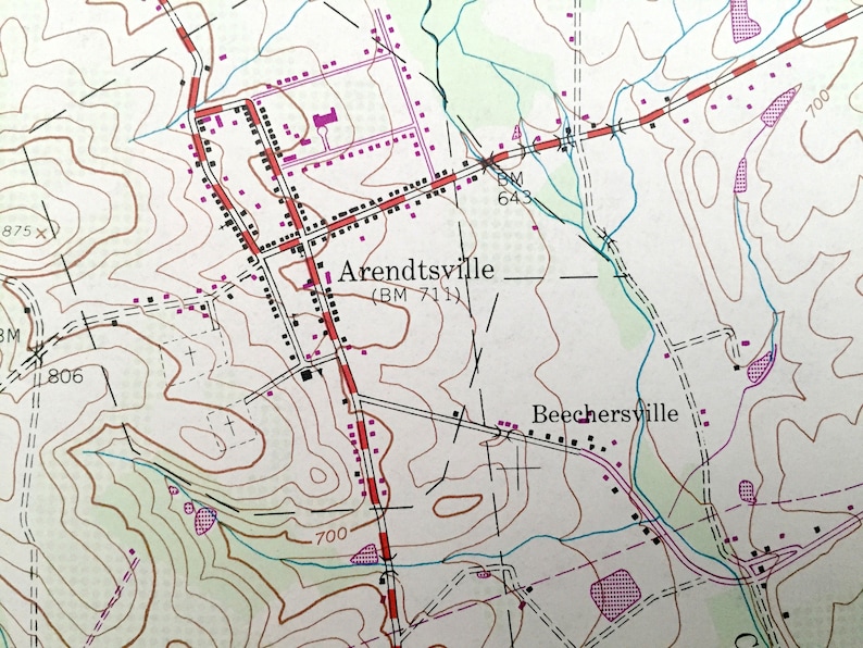 Antique Arendtsville Pennsylvania 1944 US Geological Survey Etsy
