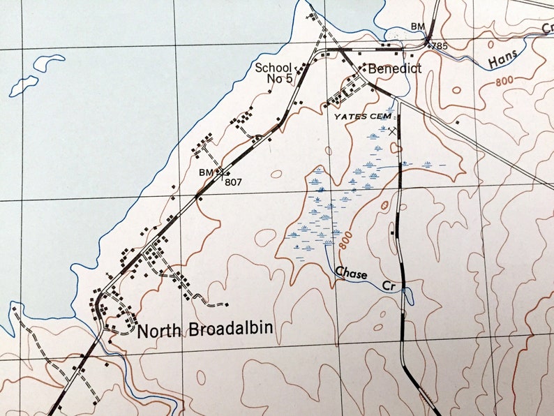 Antique Broadalbin New York 1945 US Geological Survey Etsy