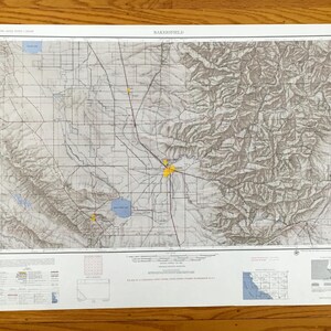 Antike Bakersfield, Kalifornien 1956 US Geologische Untersuchung Topographische Karte – Oildale, Arvin, Lamont, Ford Stadt Wasco Shafter SIErra Nevada CA