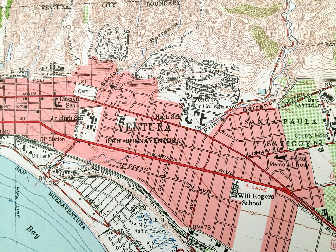 Antique Ventura California 1951 US Geological Survey | Etsy