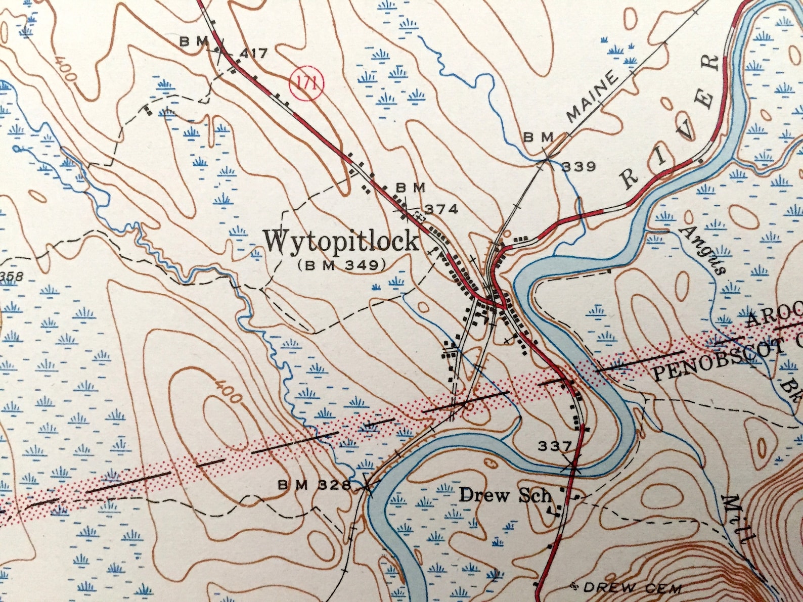 Antique Wytopitlock Maine 1941 US Geological Survey Etsy UK