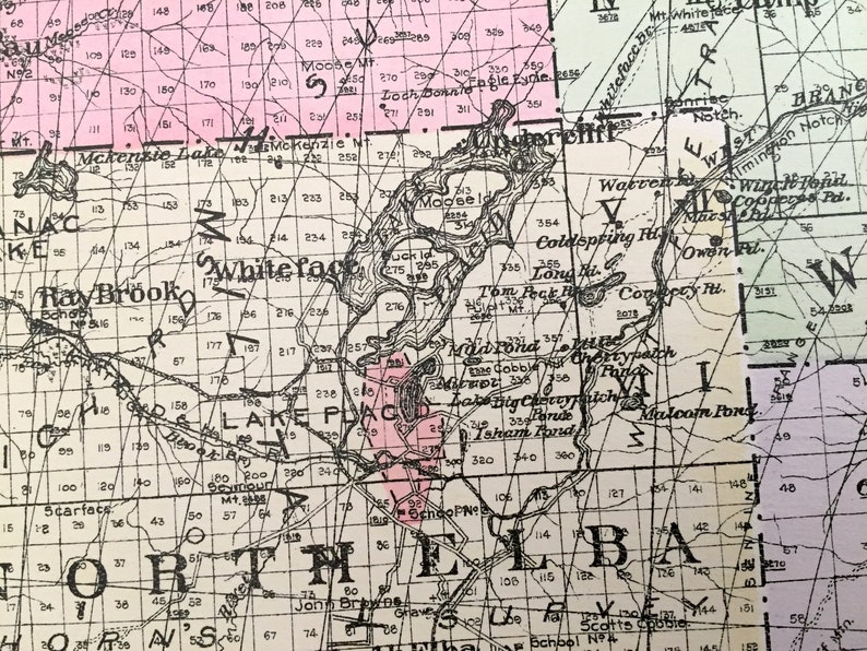 Antique Essex County New York 1912 New Century Atlas Map Etsy