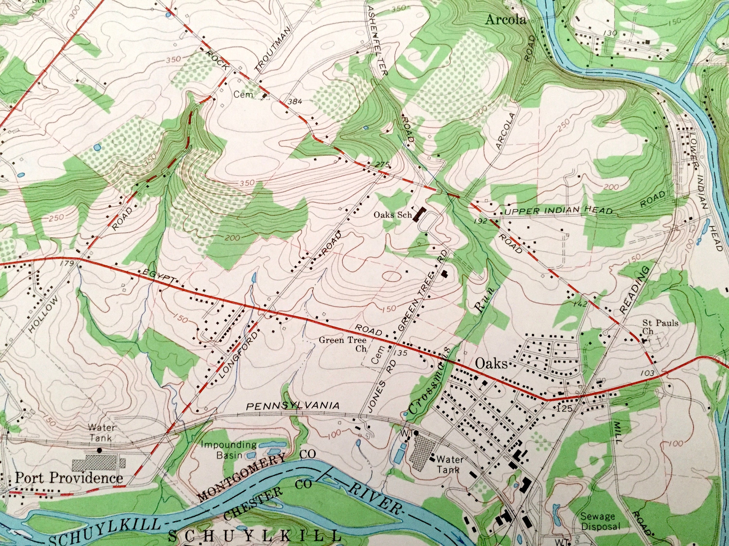 Antique Collegeville Pensilvania 1966 Us Geological Survey Etsy