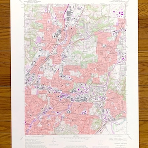 Ancienne carte topographique de Cincinnati, Ohio, 1961 US Geological Survey - comté de Hamilton, Norwood, Amberley, French Park, Wyoming, Kenwood, OH