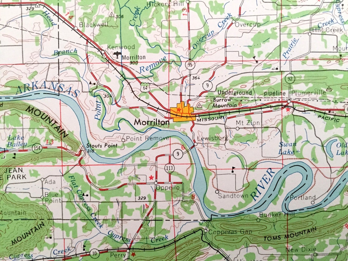 Antique Russellville Arkansas 1964 US Geological Survey - Etsy