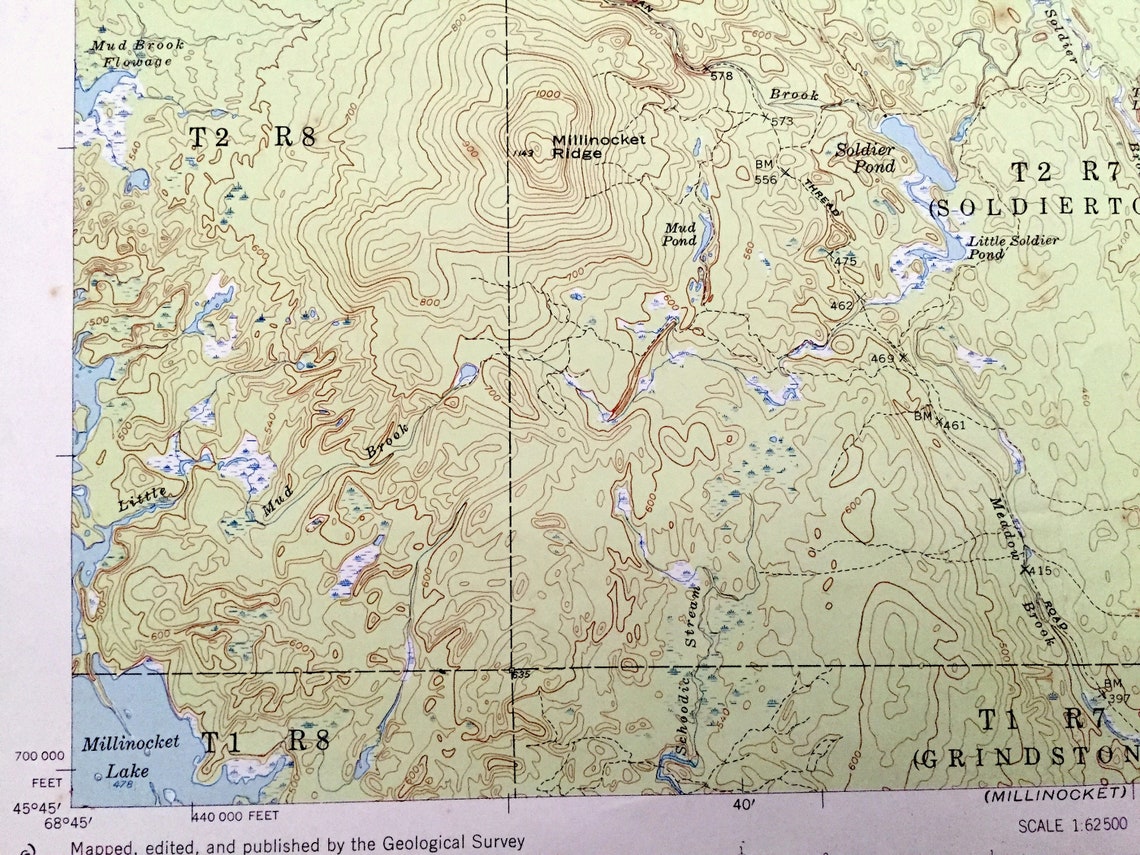 Antique Stacyville Maine 1953 US Geological Survey Etsy UK