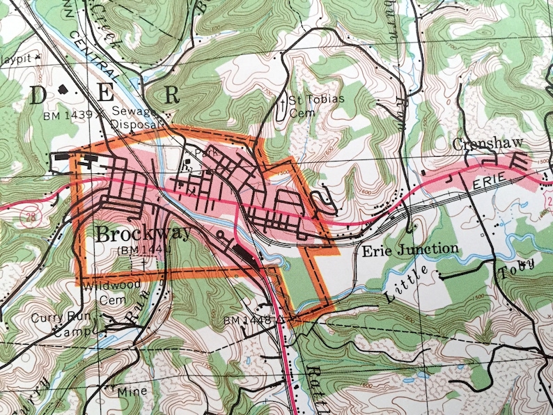 Antique Jefferson County Pennsylvania 1974 Geological Survey - Etsy