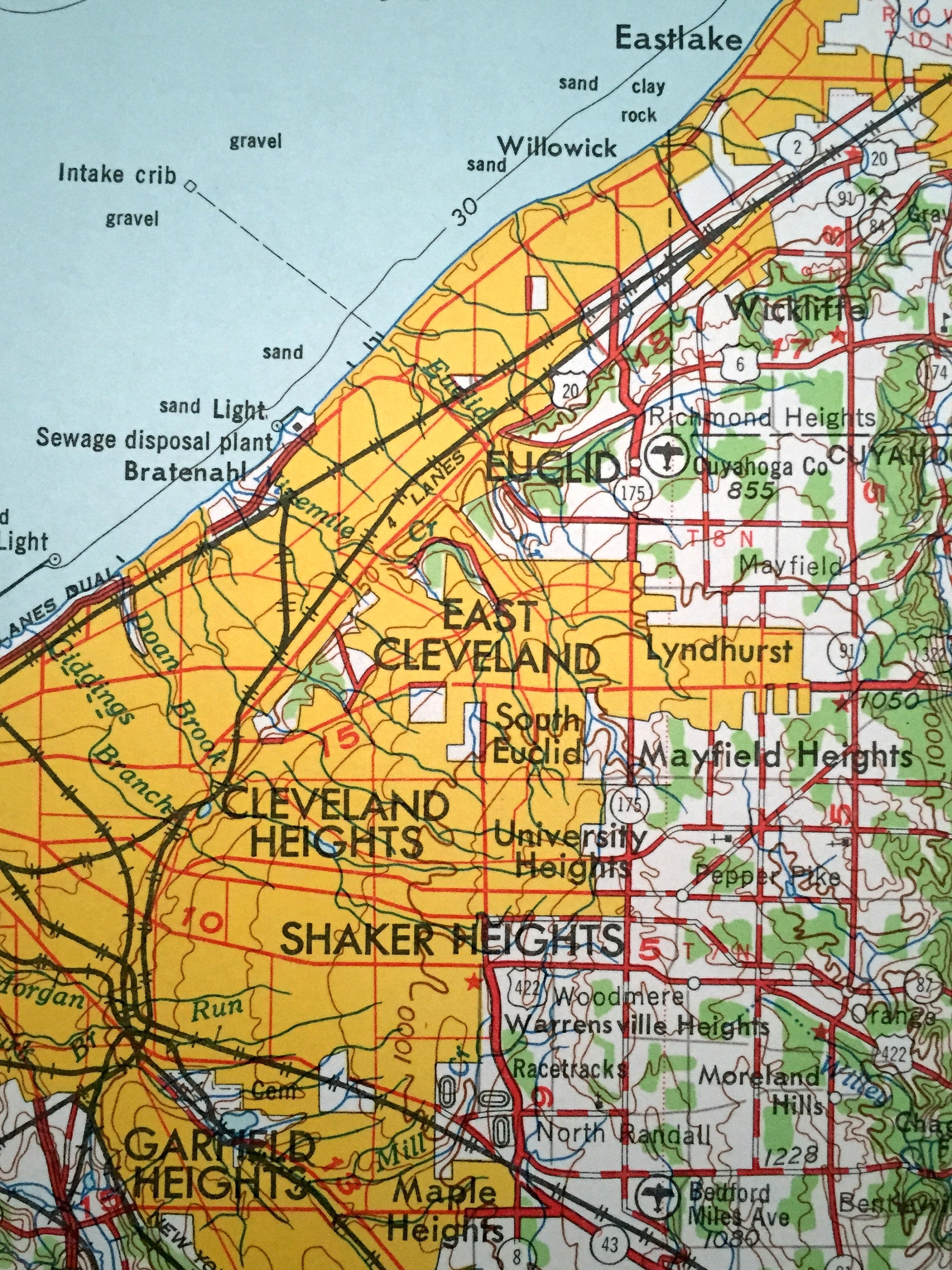 Antique Cleveland Ohio 1962 US Geological Survey Topographic | Etsy