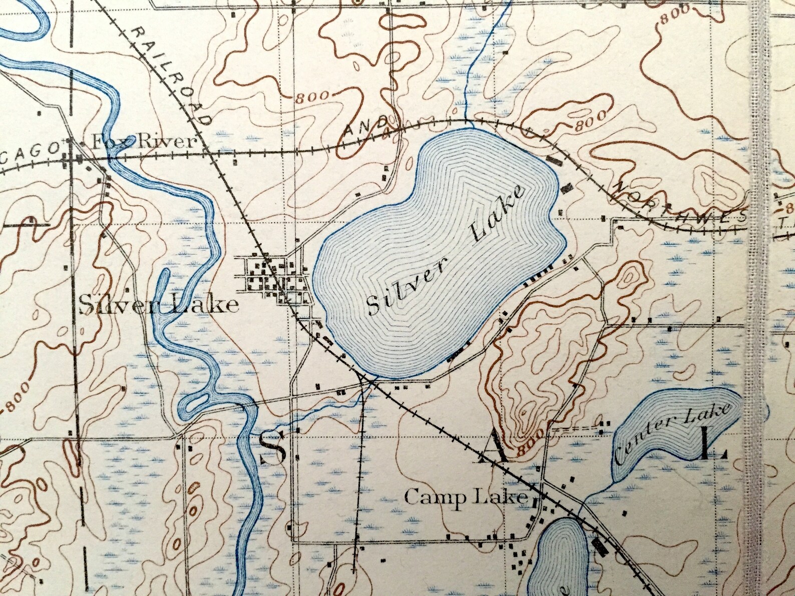 Antique Silver Lake Wisconsin 1906 US Geological Survey Etsy