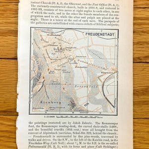 Antike 1911 Freudenstadt, Deutschland Karte von Baedekers Wanderatlas – Baden-Württemberg, Schwarzwald, Markt, Offenburg, Tübingen, Spa