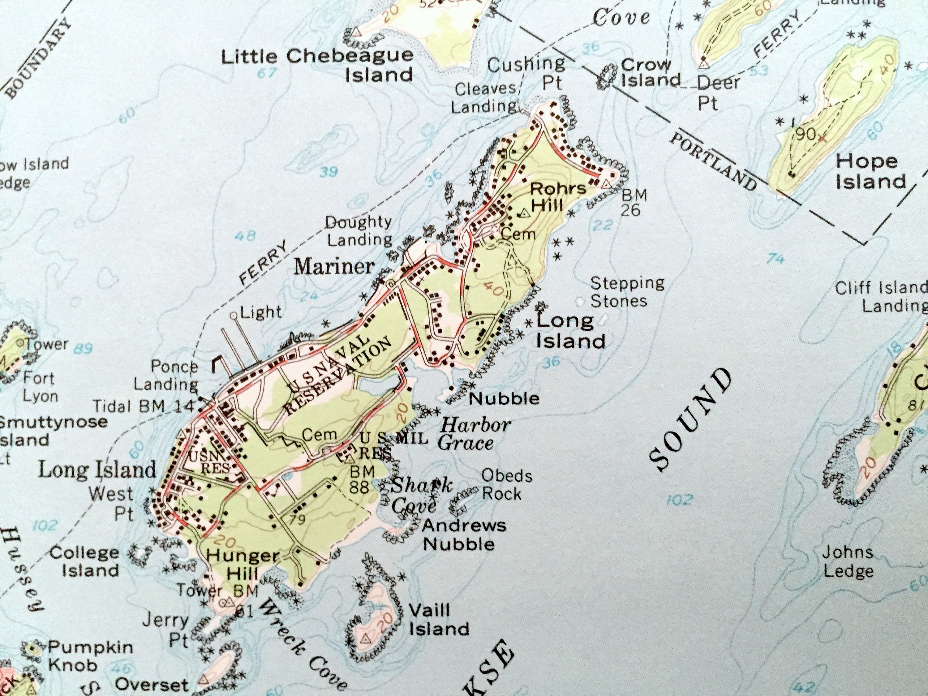 Antique Casco Bay, Maine 1957 US Geological Survey Topographic Map ...