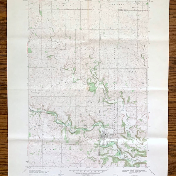 Antique Mazeppa, Minnesota 1968 US Geological Survey Carte topographique – Goodhue, Wabasha County, Belvedere, Zumbrota, Chester, Pine Island MN