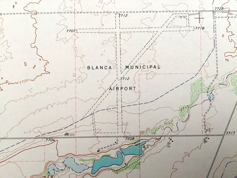 Antique Blanca Colorado 1965 US Geological Survey Topographic Etsy
