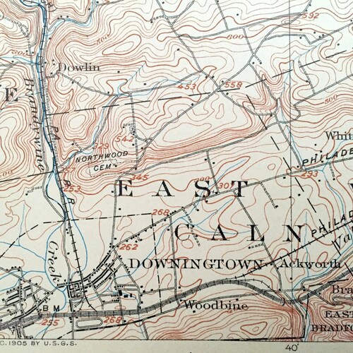 Antique Phoenixville, Pennsylvania 1906 US shops Geological Survey Topographic Map – Chester County, Pottstown, Malvern, Downingtown, Limerick, PA