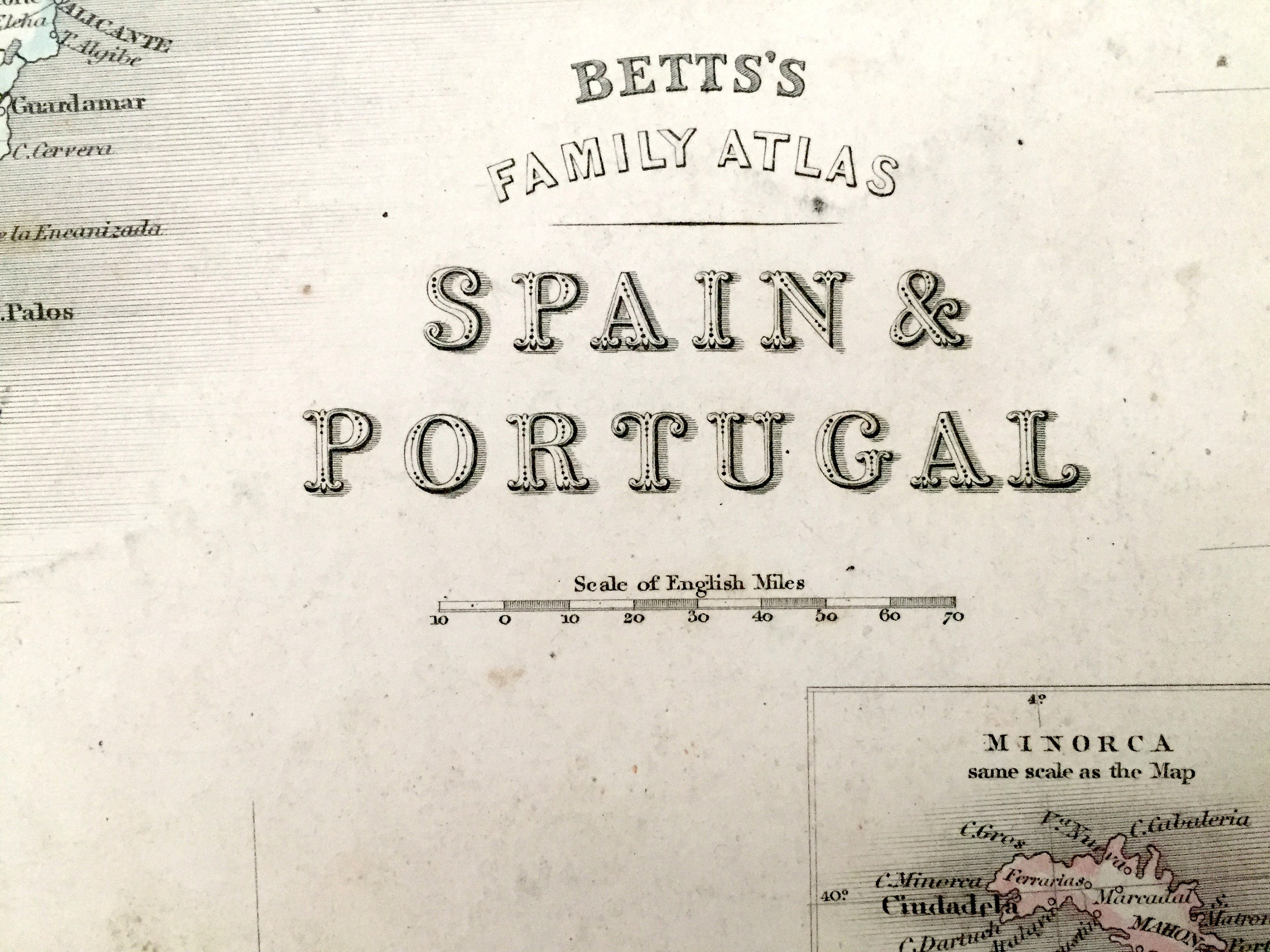 Antique 1848 Spain & Portugal Map From Betts Family Atlas - Etsy