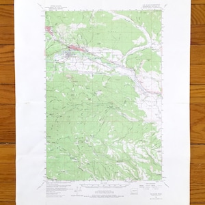 Antike Cle Elum, Washington 1958 US Geologische Untersuchung Topographische Karte - Kittitas County, Wenatchee National Forest, Roslyn, Yakima River WA