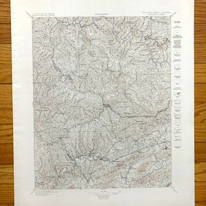 Carte topographique antique de Tazewell, Virginie, 1897 US Geological Survey - Welch, Helena, McDowell, Buchanan, Russell, comté du Wyoming, Virginie-Occidentale