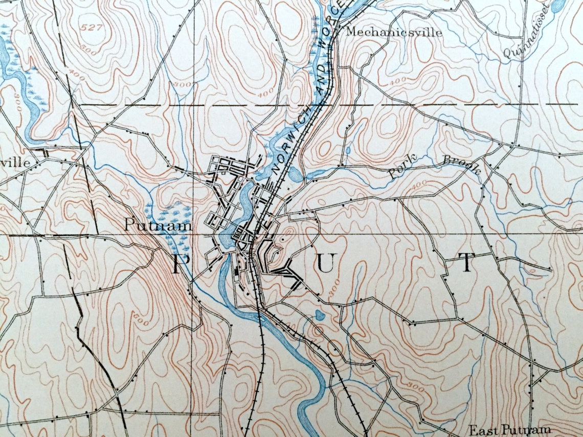 Antique Putnam Connecticut 1893 US Geological Survey Etsy
