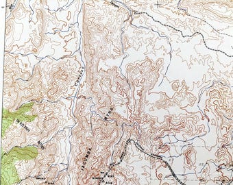 カリフォルニア州カリゾ山のアンティーク1952年米国地質調査所地形図