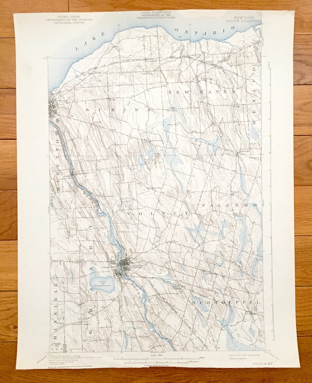 Antique Fulton, Nueva York 1900 US Geological Survey Topographic Map