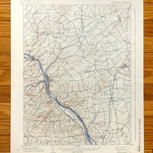 Antike Karte von Lambertville, New Jersey & New Hope, Pennsylvania, 1906 – Washington Crossing, Bucks, Hunterdon Mercer PA NJ