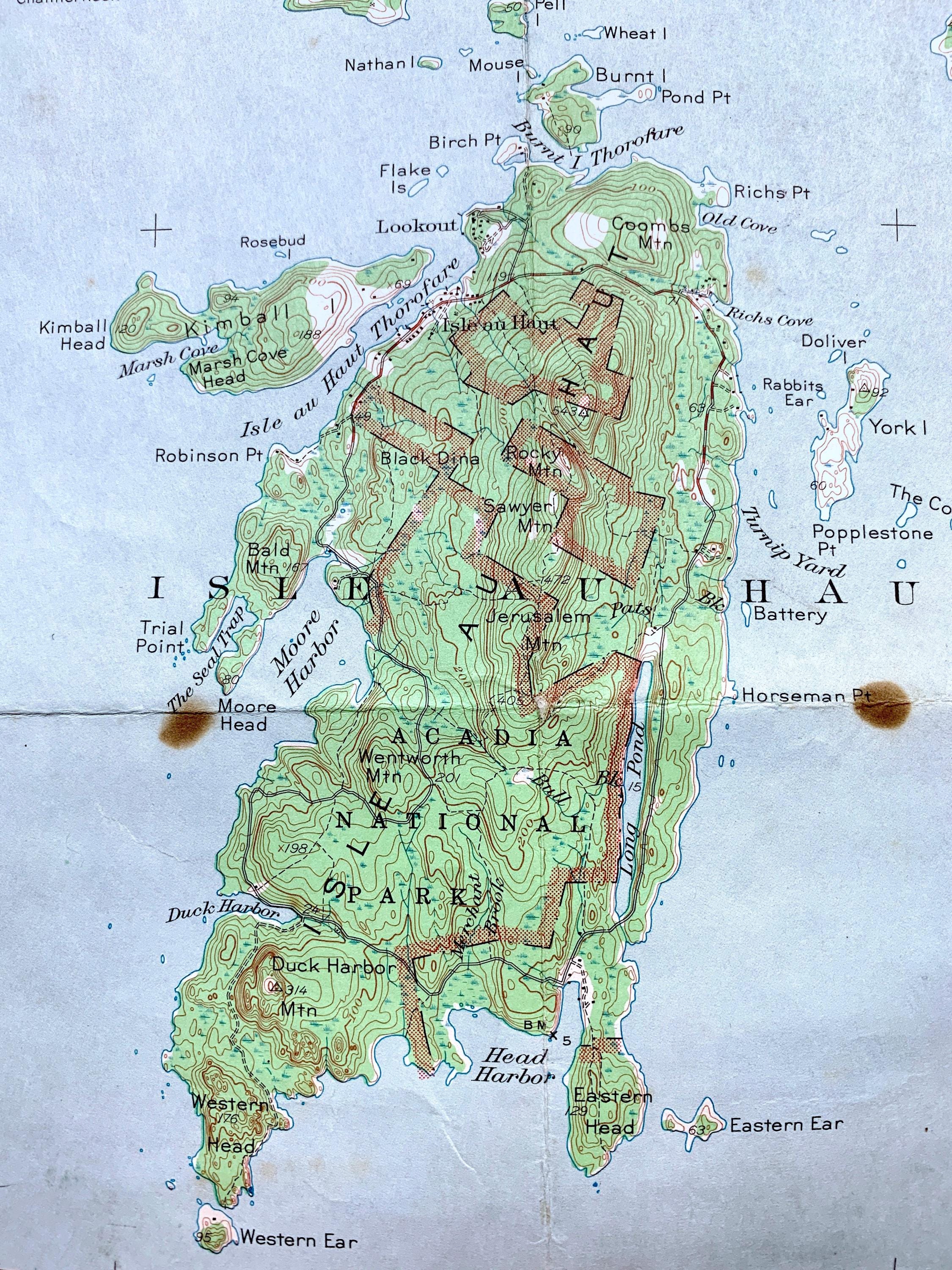 Antique Deer Isle, Maine 1942 US Geological Survey Topographic Map ...