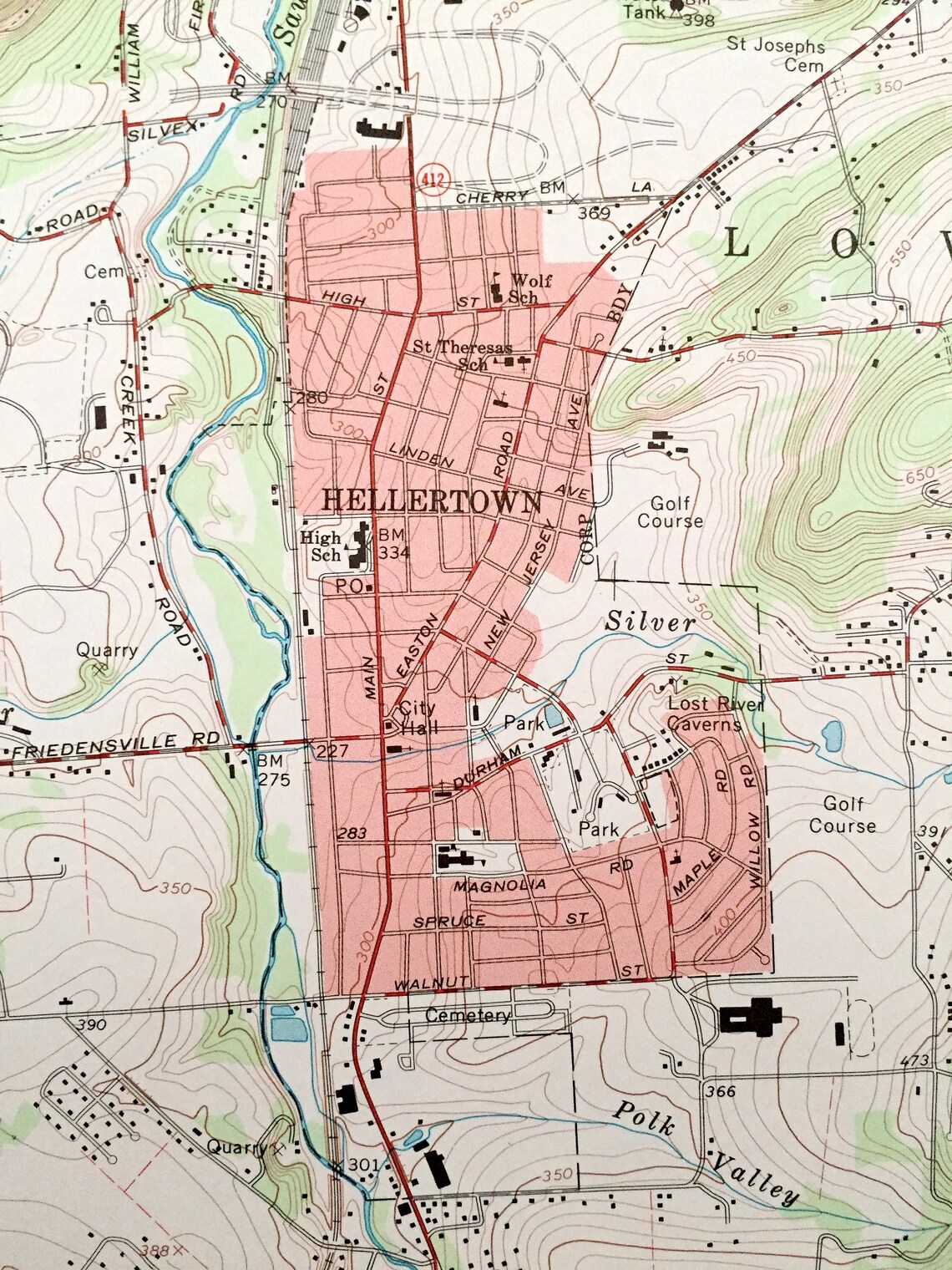 Antique Hellertown Pennsylvania 1965 US Geological Survey Etsy Canada