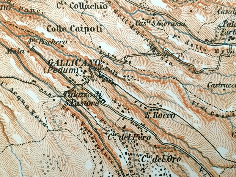 Antique 1904 Palestrina Italy Map From Baedekers Guide Etsy