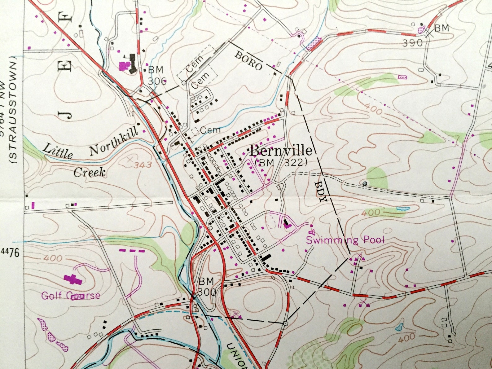 Antique Bernville Pennsylvania 1955 US Geological Survey Etsy
