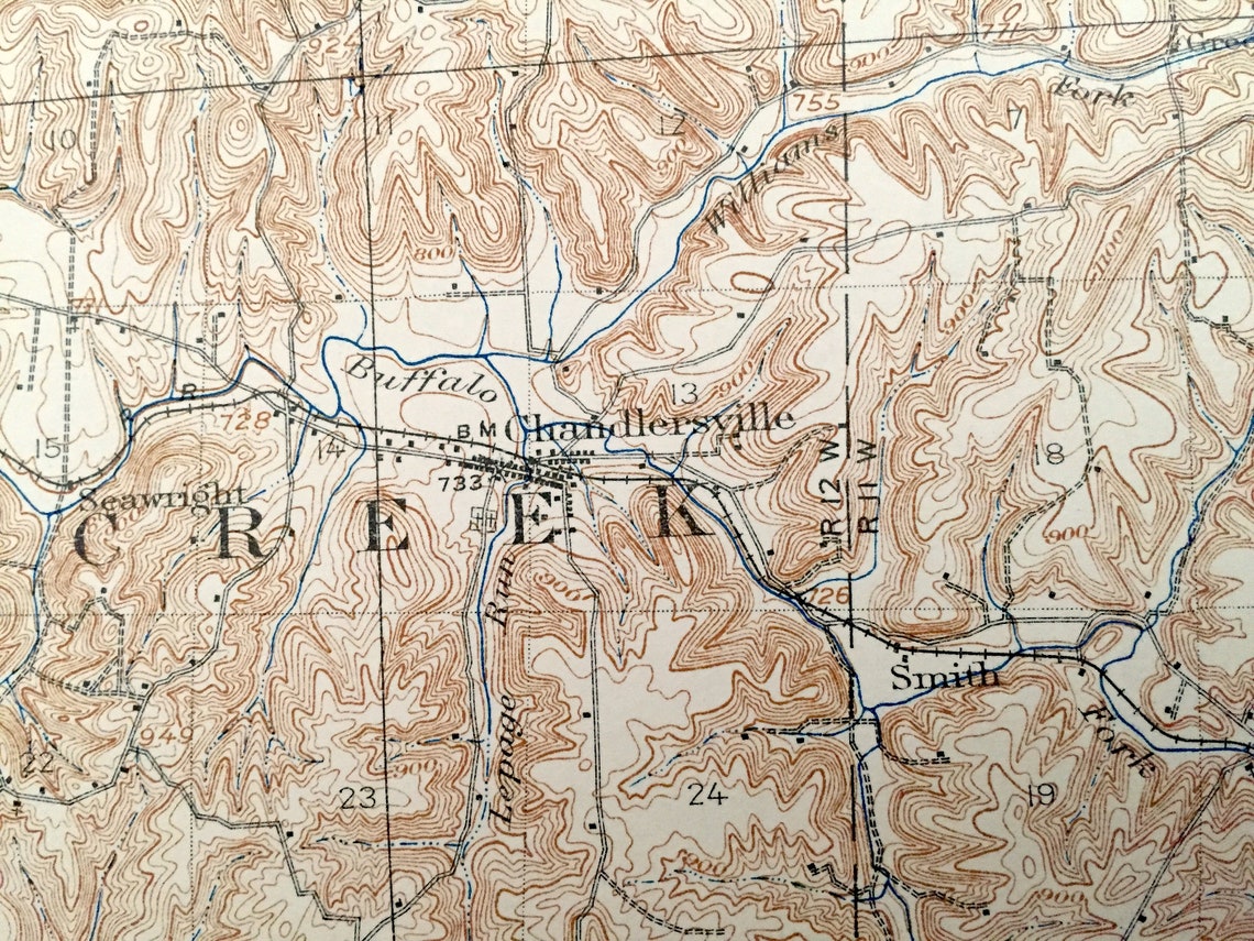 Antique Philo Ohio 1910 US Geological Survey Topographic Map Etsy