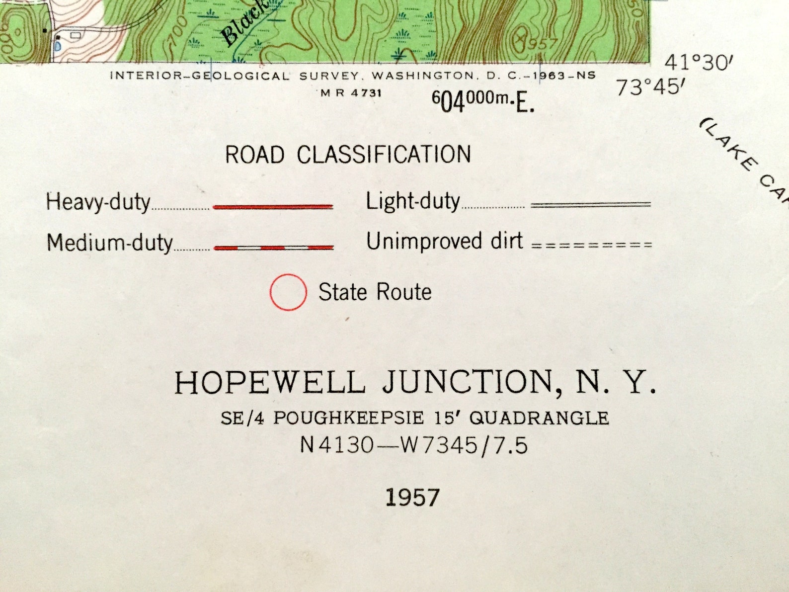 Antique Hopewell Junction New York 1957 US Geological Survey Etsy