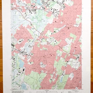 Ancienne carte topographique de Caldwell, New Jersey 1995 US Geological Survey - Montville, Hanovre, Livingston, West Orange, Millburn, Fairfield NJ