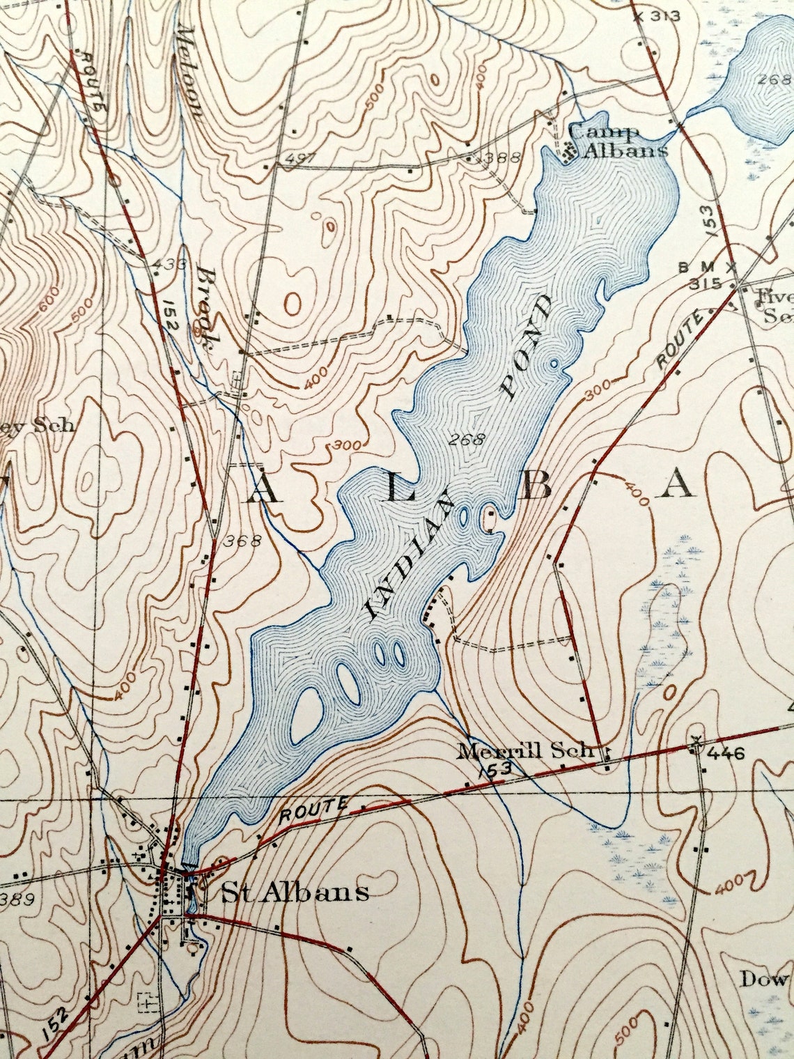 Antique Pittsfield Maine 1933 US Geological Survey Etsy
