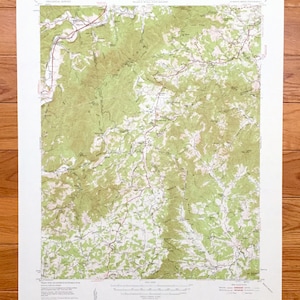 Antike Elliston, Virginia 1950 US Geological Survey topographische Karte – Callaway, Lafayette, Shawsville, Kupfer Hügel, Höhle Frühling, Piemont