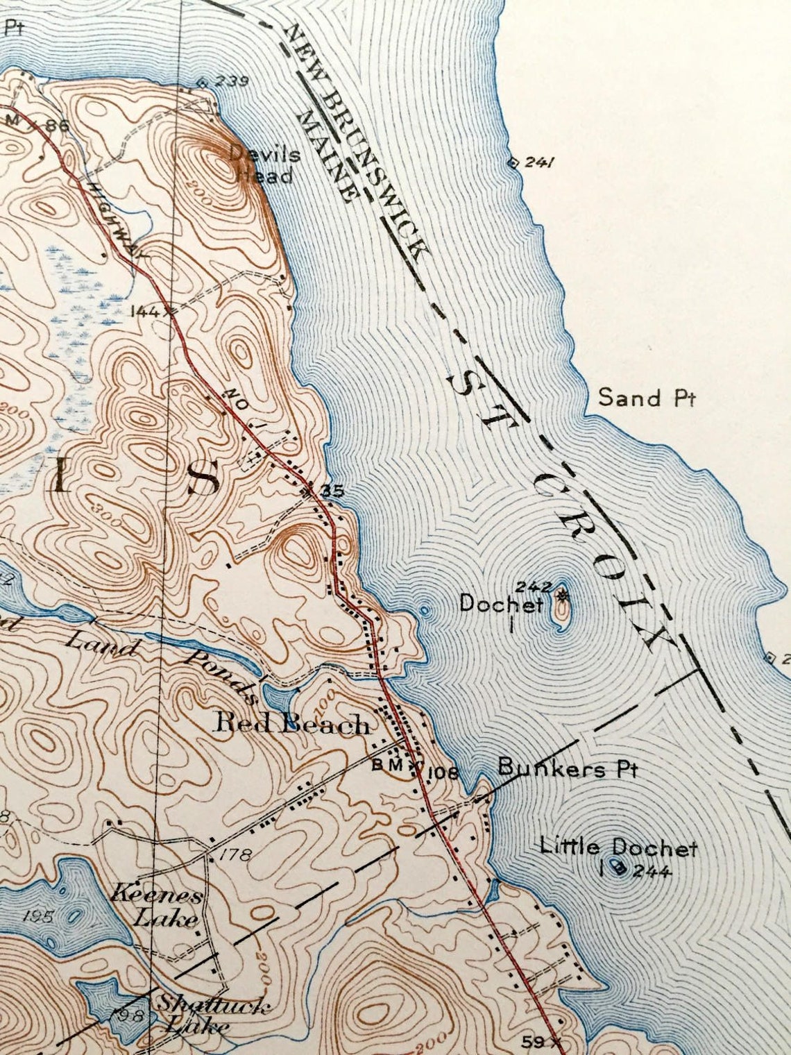 Antique Robbinston Maine 1931 US Geological Survey Etsy