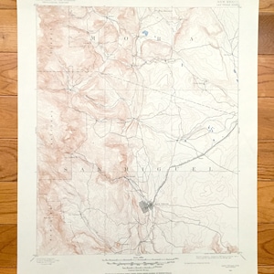 Antique Las Vegas, Nevada 1889 CARTE TOPOGRAPHIQUE DE L’US Geological Survey – Comté de Clark, Forêt nationale de Santa Fe, Désert, Mora, San Miguel, NV