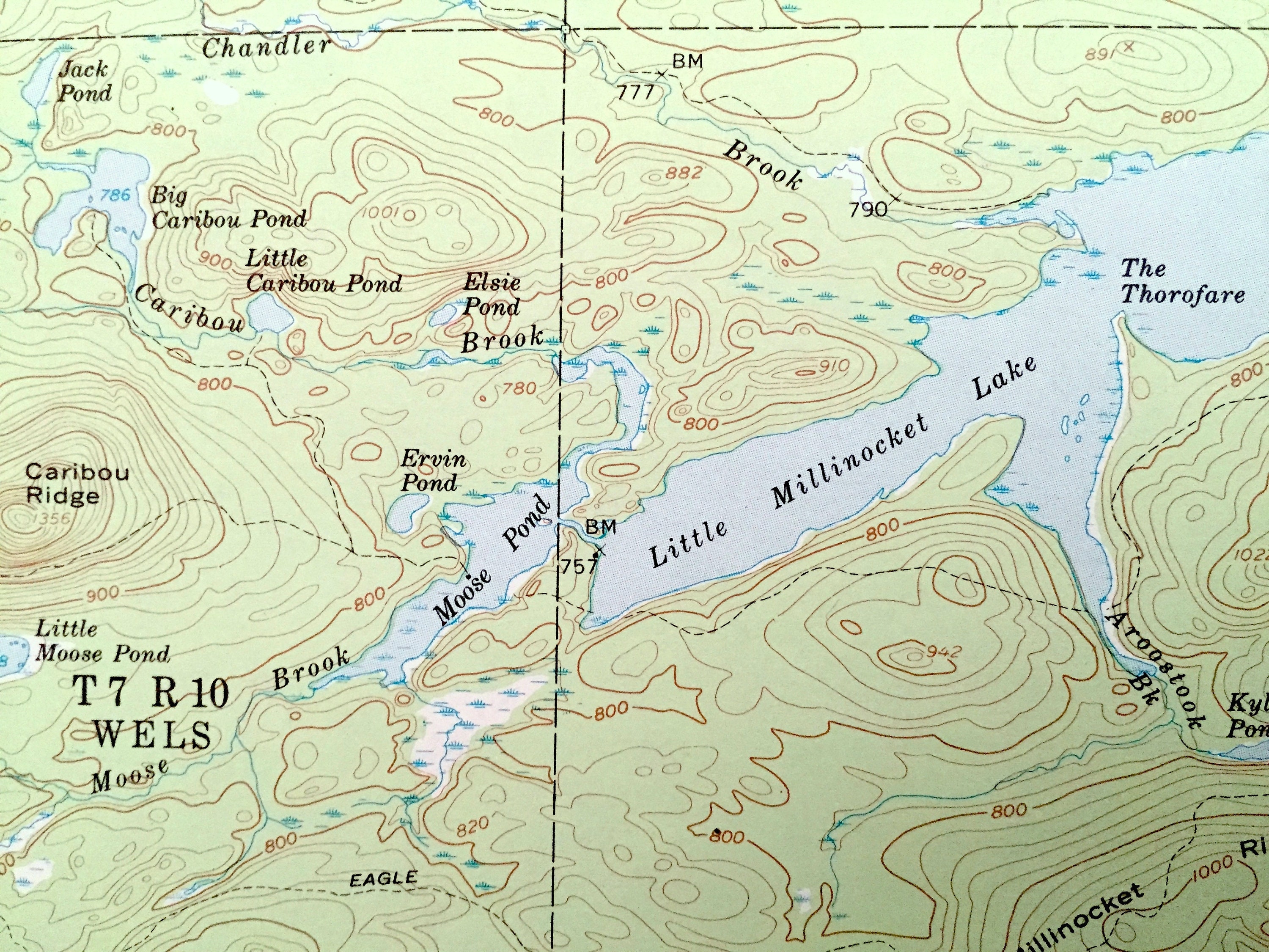 Antique Millinocket Lake Maine 1954 US Geological Survey Etsy