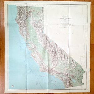 Antike topographische Karte des US Geologischen Bundesstaates Kalifornien 1968 - Los Angeles, San Francisco, Monterey, Santa Barbara, Yosemite Valley CA