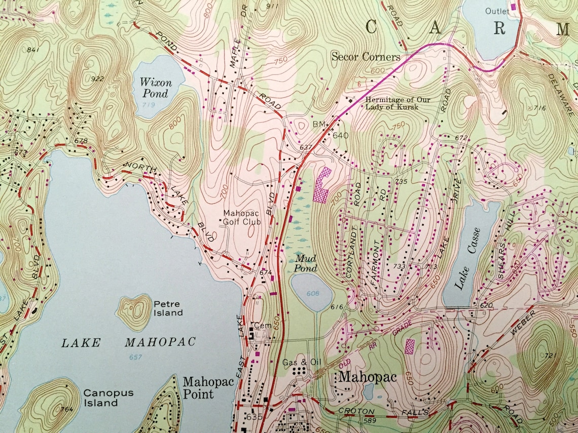 Antique Lake Carmel New York 1960 US Geological Survey - Etsy