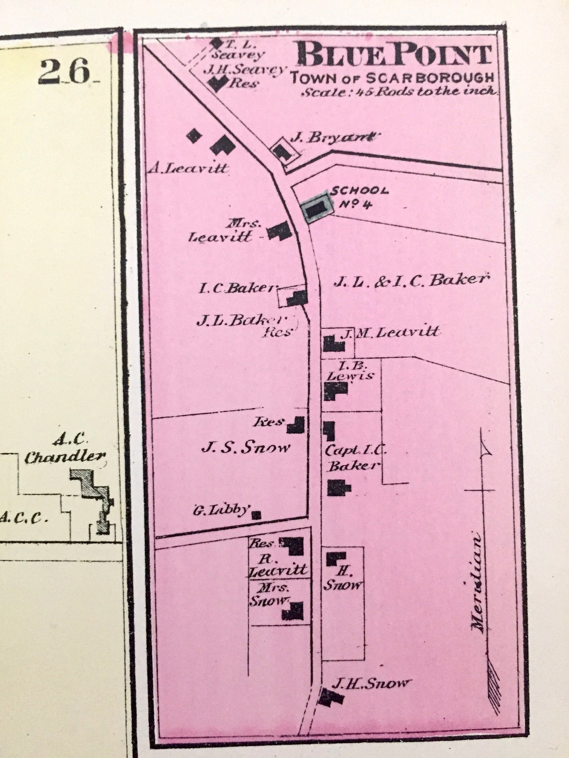 Antique 1871 New Gloucester Maine Map From F.W. Beers Atlas Etsy