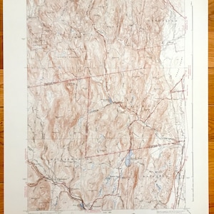 Antike Williamsburg, Massachusetts 1941 US Geologische Übersichtskarte - Deerfield, Whatley, Hatfield, Conway, Franklin County, MA