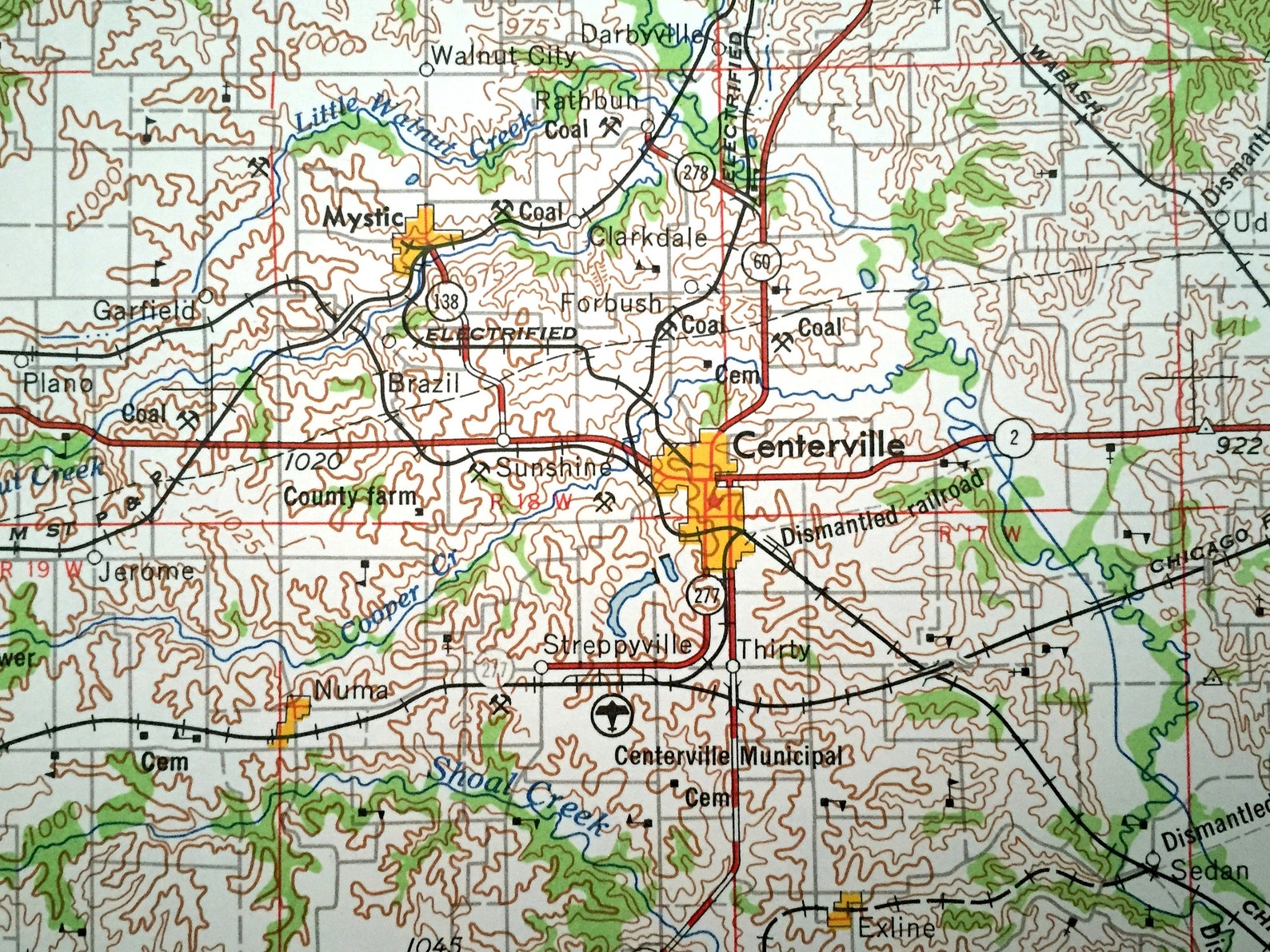 Antique Centerville Iowa 1958 US Geological Survey Etsy