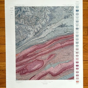 Antique Pocahontas, Virginie-Occidentale Carte topographique de l’US Geological Survey de 1895 – McDowell, Wyoming, Tazewell, Mercer, Bland, comté de Wythe VA