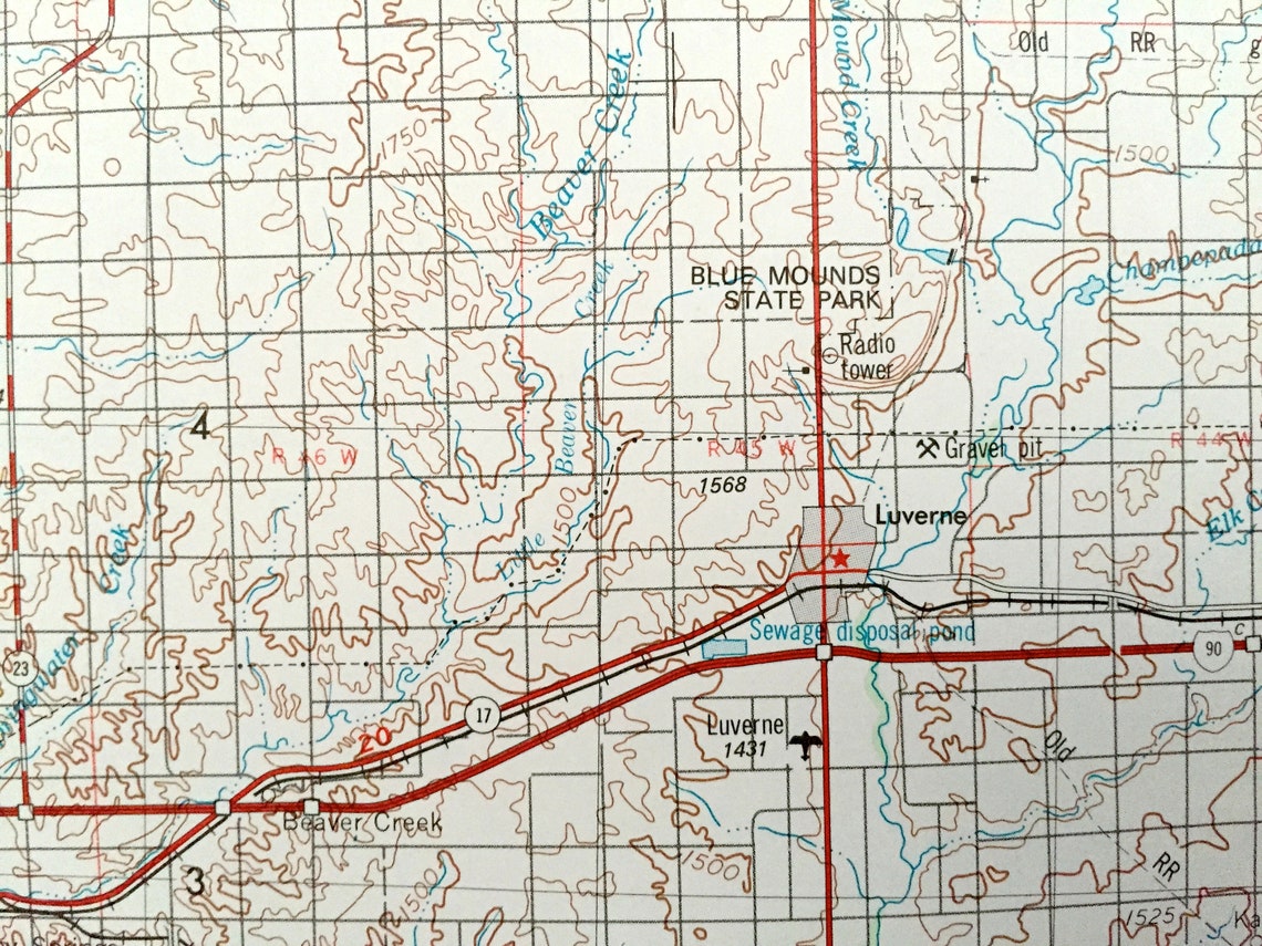 Antique Sioux Falls South Dakota 1955 US Geological Survey Etsy