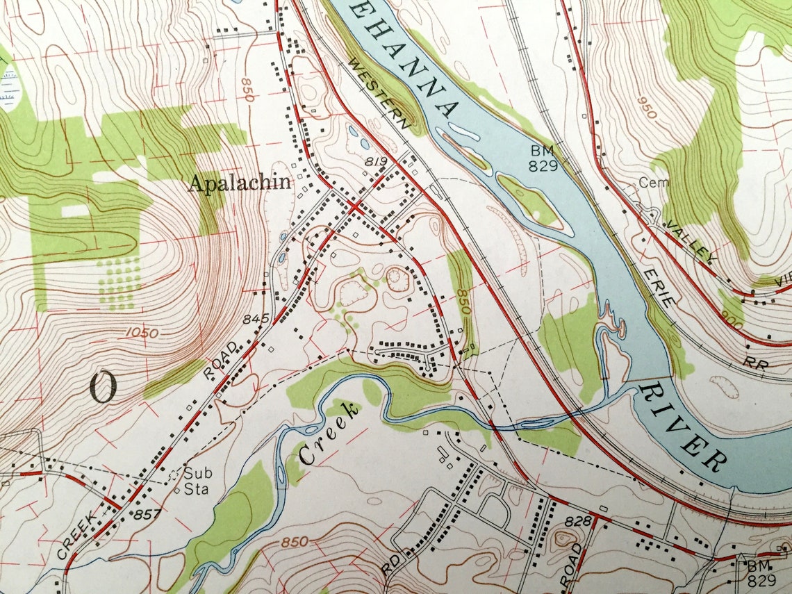 Antique Apalachin New York 1956 US Geological Survey Etsy UK