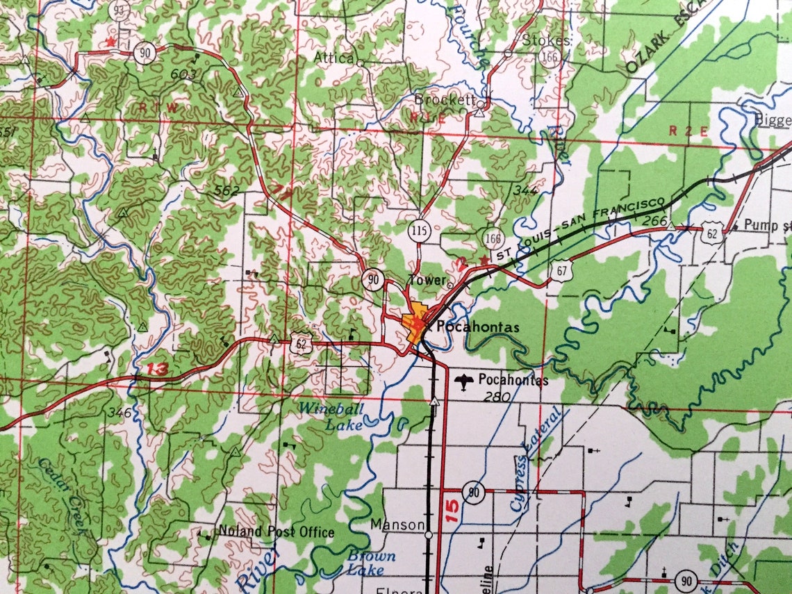 Antique Poplar Bluff Missouri 1960 US Geological Survey Etsy