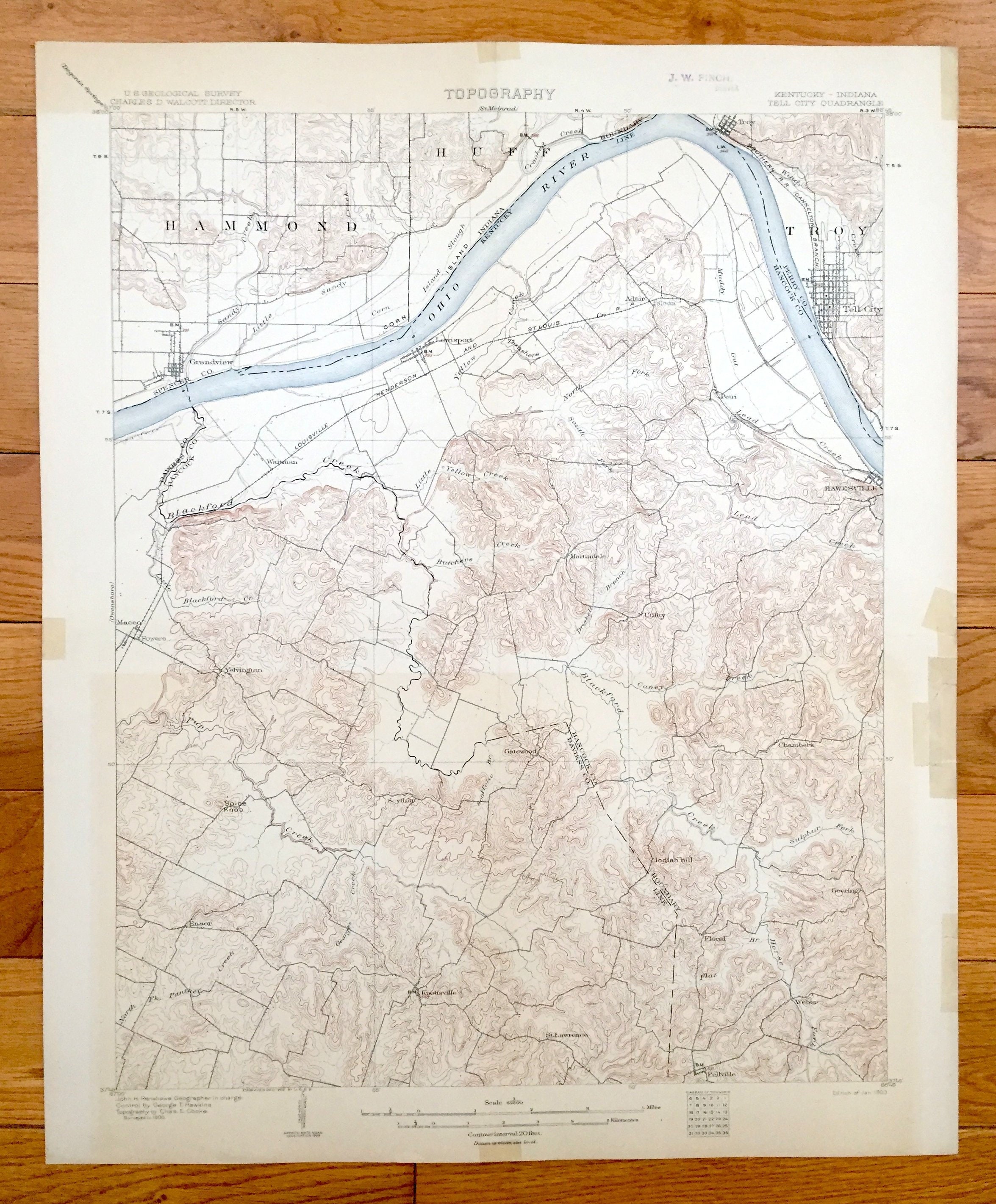 Antique Tell City Indiana 1903 US Geological Survey Etsy UK