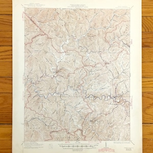 Carte topographique antique de Pineville, Virginie-Occidentale, 1927 US Geological Survey - Wyoming, comté de McDowell Logan, rivière Guyandot, Virginie-Occidentale