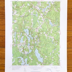 Antieke Hanover, Pembroke, Duxbury, Kingston, Massachusetts 1948 US Geological Survey topografische kaart – Halifax, Hanson, Plympton, MA